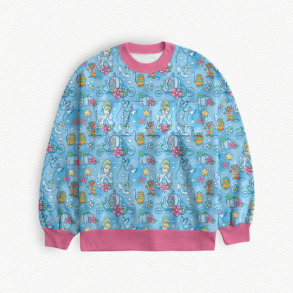 Glass Slipper Watercolor Bamboo Adult Crewneck