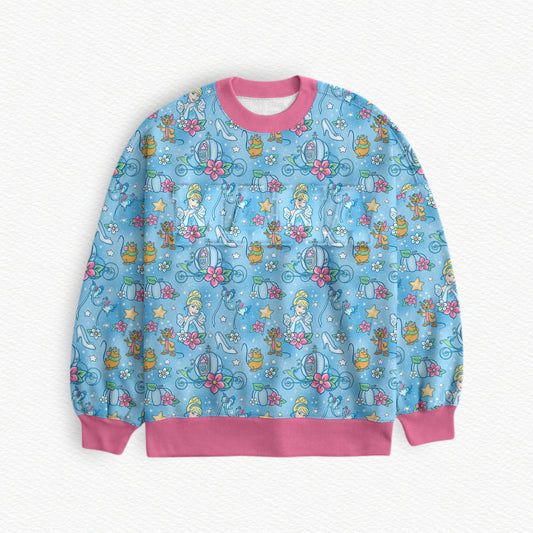 Glass Slipper Watercolor Bamboo Adult Crewneck