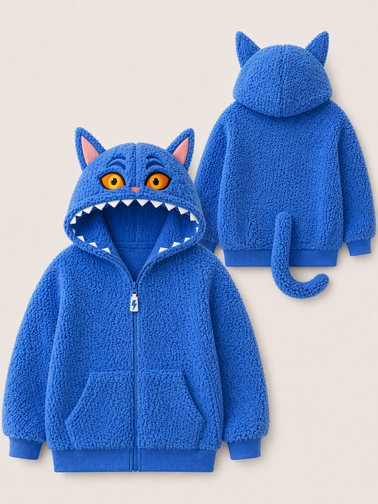 Derpy Hooded Sherpa Plush Bamboo Lined Zip Up Jacket