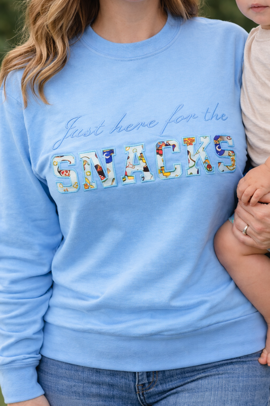 The Britches Box "HERE FOR THE SNACKS" Embroidered Crewneck - Limited Edition Subscription - FEBRUARY