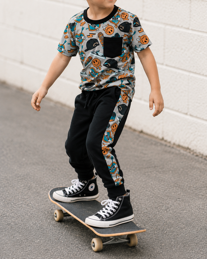Mama's Skater Boy Bamboo Pocket Tee & Racer Stripe Pants Set