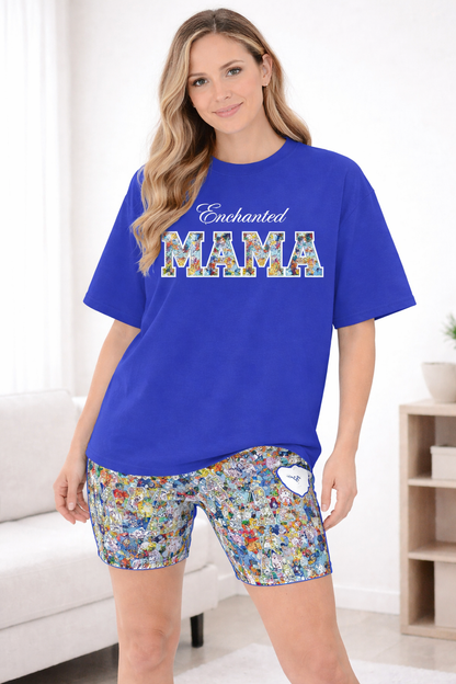The Britches Box Adult "Enchanted Mama" Embroidered Tee & Shorts - Limited Edition Subscription - JUNE