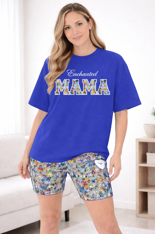 The Britches Box Adult "Enchanted Mama" Embroidered Tee & Shorts - Limited Edition Subscription - JUNE