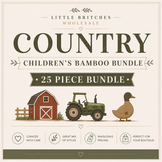 Country Theme Children's Bamboo Bundle | 25 Piece Wholesale Assortment