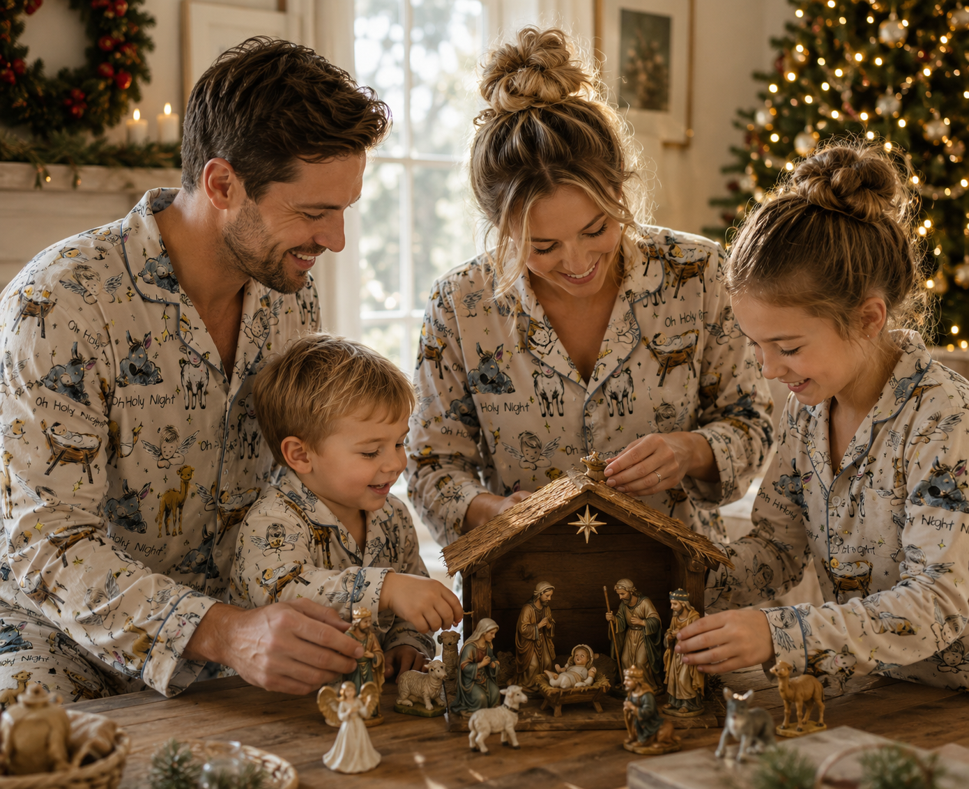 Oh Holy Night Bamboo Long Sleeve & Pants Two Piece Lounge Set