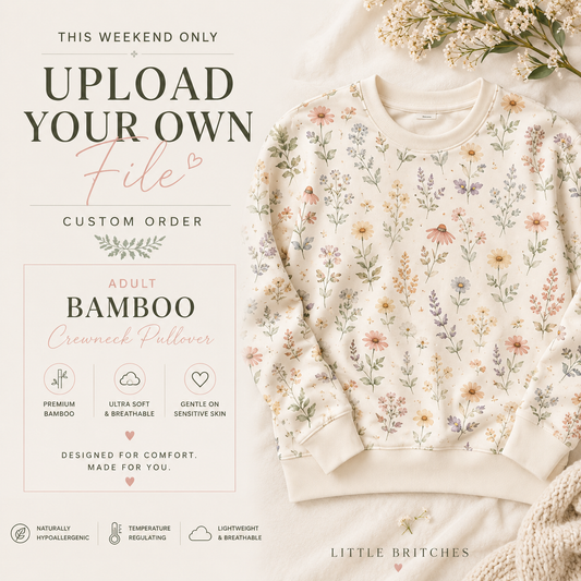 Upload Your Own File | CUSTOM BAMBOO | Bamboo Adult Crewneck Sweatshirt