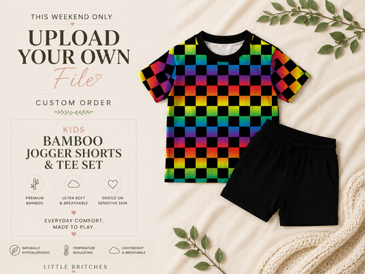 Upload Your Own File | CUSTOM BAMBOO | Bamboo Tee & Jogger Short Set