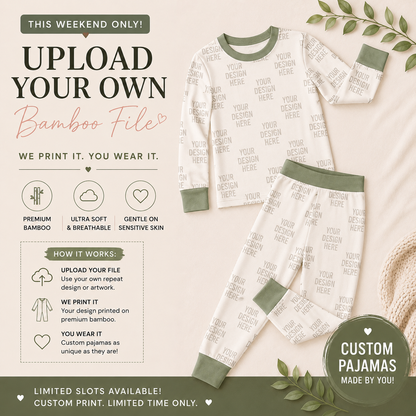 Upload Your Own File | CUSTOM BAMBOO | Bamboo Long Sleeve Two Piece Pajama Set