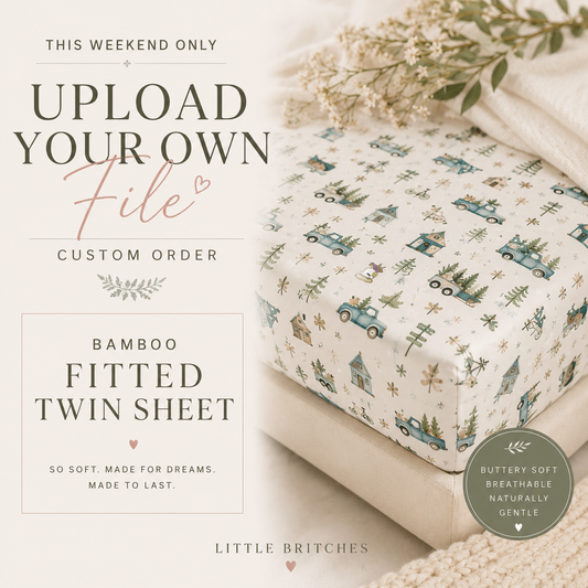 Upload Your Own File | CUSTOM BAMBOO | Bamboo Twin Sheet NO PILLOWCASE INCLUDED