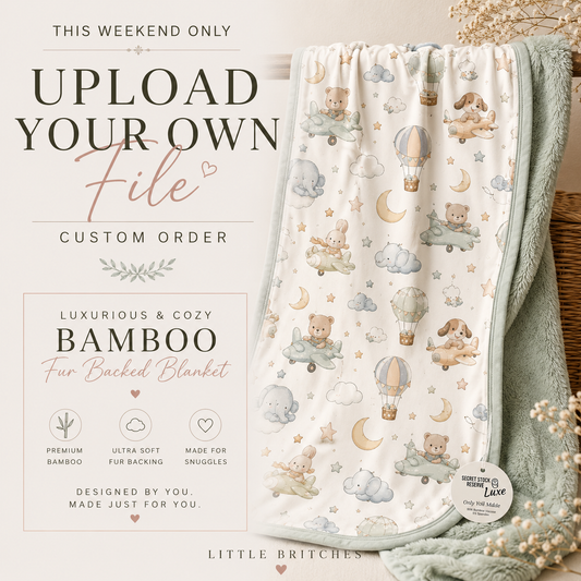 Upload Your Own File | CUSTOM BAMBOO | Fur Backed Bamboo Blanket