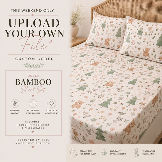 Upload Your Own File | CUSTOM BAMBOO | Bamboo Queen Sheet With Set of 2 Pillowcases (Copy)