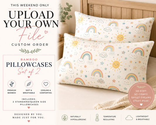 Upload Your Own File | CUSTOM BAMBOO | Bamboo Standard Pillowcase (Set of 2)