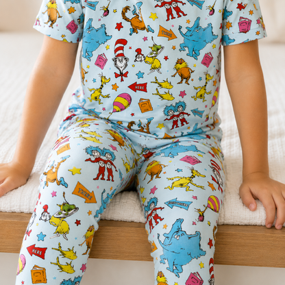 Land Of Seuss Bamboo Short Sleeve Two Piece Pajama Set