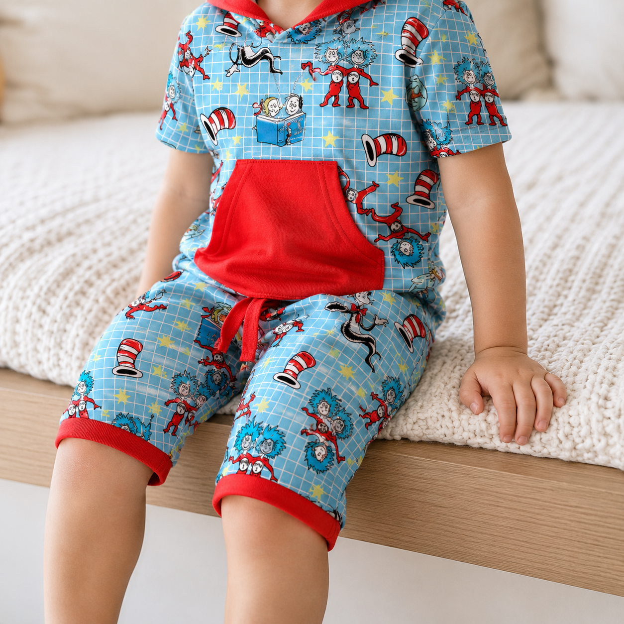 Meet Thing One and Thing Two! Bamboo Hooded Tee & Jogger Shorts Set