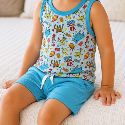 Land Of Seuss Bamboo Muscle Tank & Shorts Set
