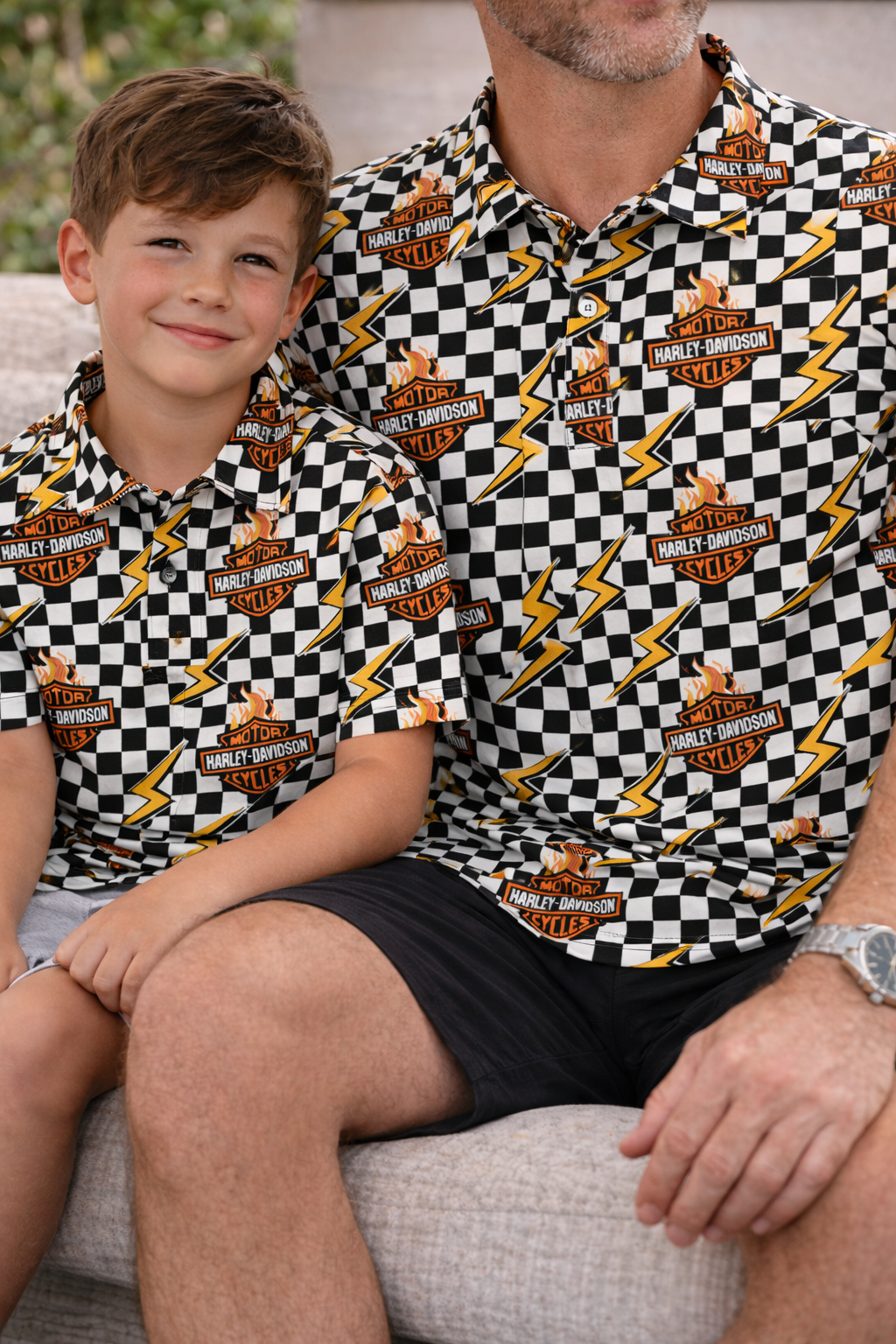 My Daddy Rides A Harley Adult Bamboo Collared Golf Tee