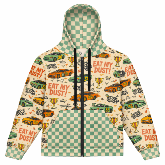 Race Time With Dad French Terry Bamboo Adult Zip Up Sweatshirt