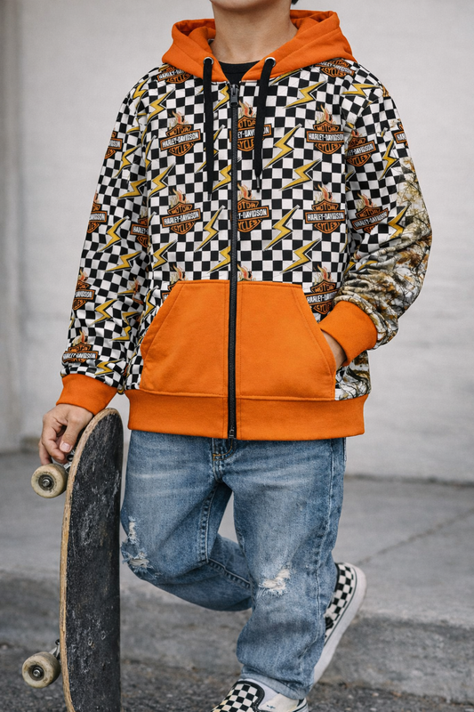 My Daddy Rides A Harley Bamboo French Terry Zip Up Sweatshirt