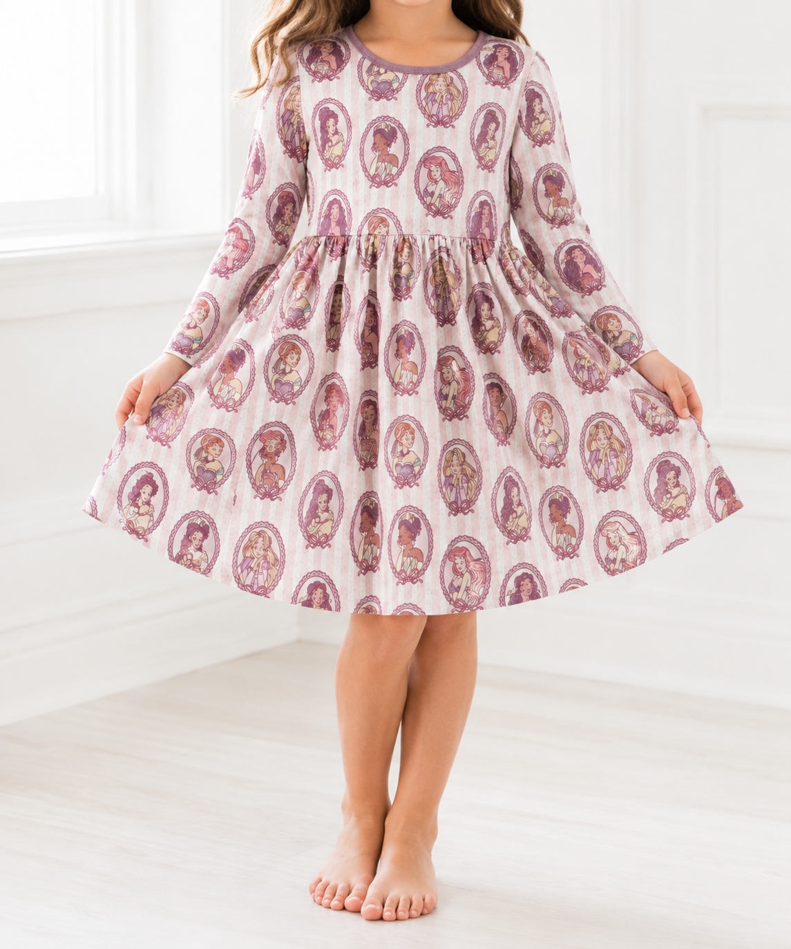 Palace Portraits Bamboo Long Sleeve Twirl Dress