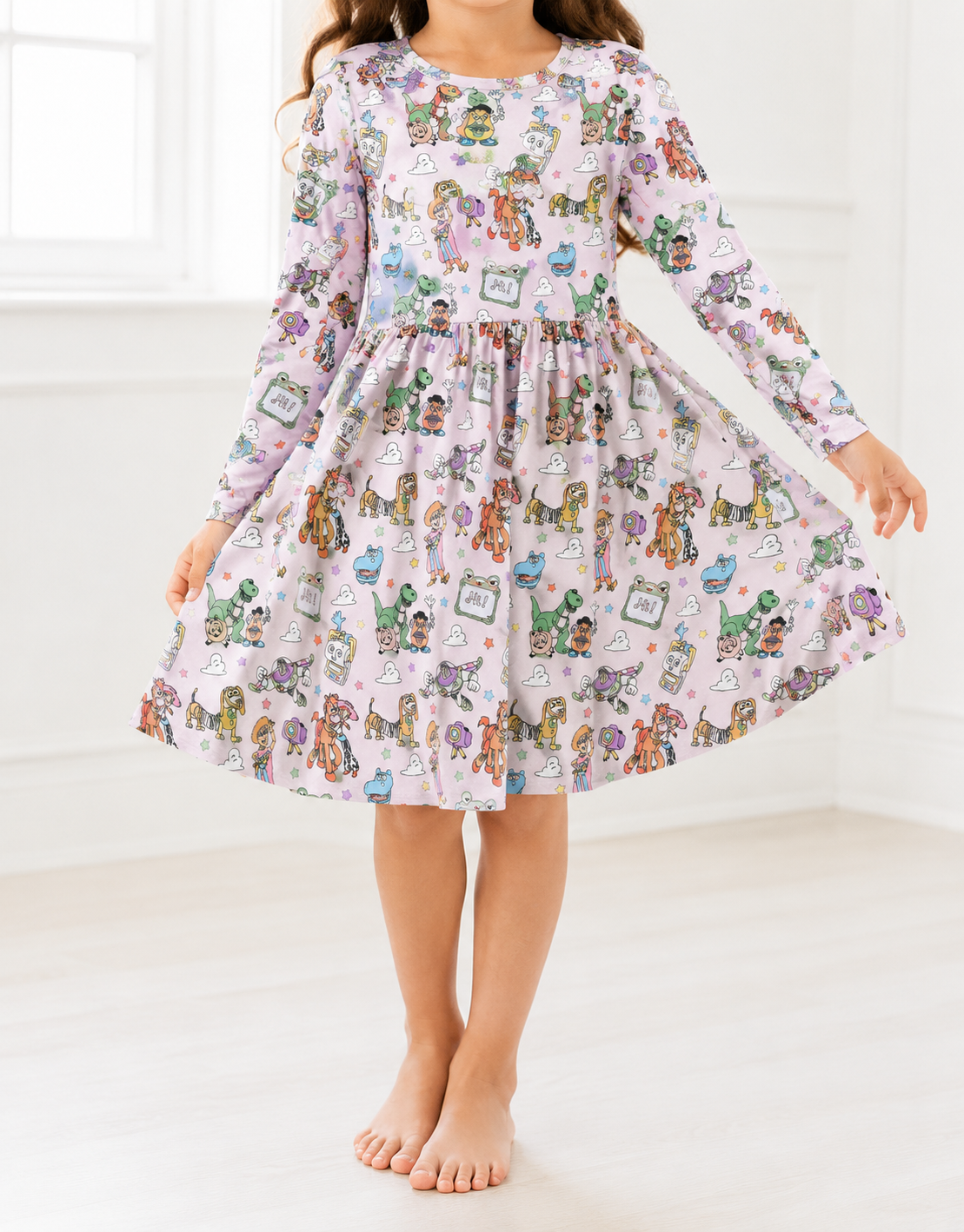 Toys Take 5 Bamboo Long Sleeve Twirl Dress