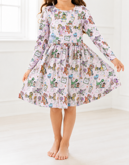 Toys Take 5 Bamboo Long Sleeve Twirl Dress
