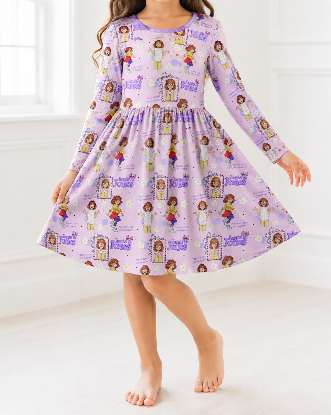B Stands For Beatrice Bamboo Long Sleeve Twirl Dress