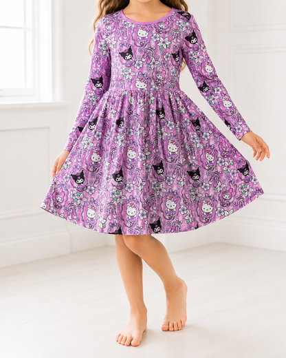 Hello Ballerina Bamboo Long Sleeve Twirl Dress