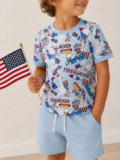 Firequacker Bamboo Pocket Tee & Shorts Set