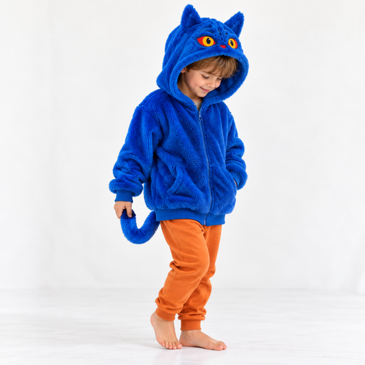 Derpy Hooded Sherpa Plush Bamboo Lined Zip Up Jacket