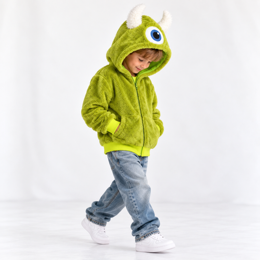 Monster MIke Hooded Sherpa Plush Bamboo Lined Zip Up Jacket