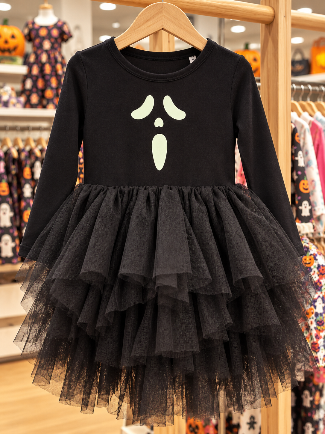 Ghostface GLOW Bamboo Long Sleeve Tulle Dress