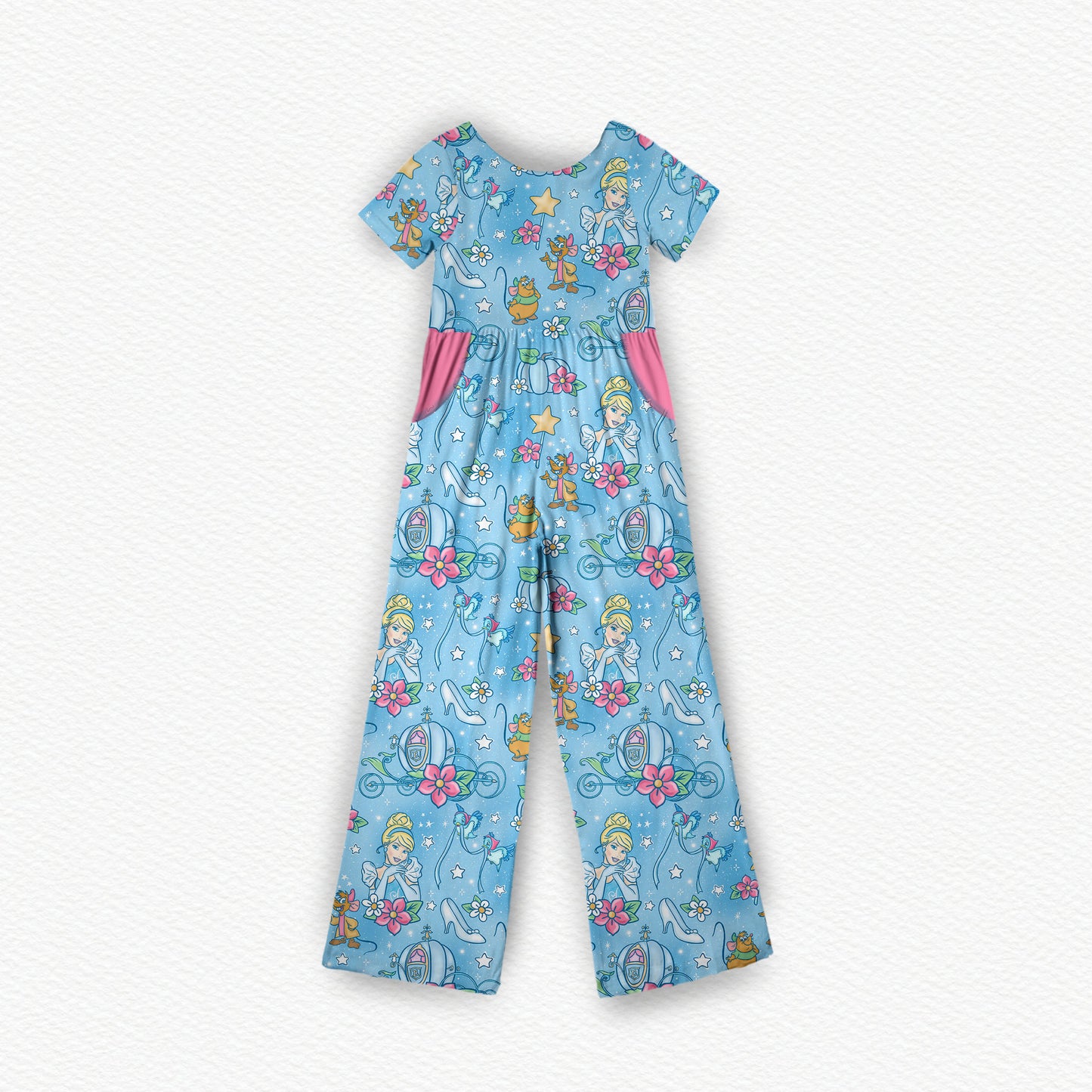 Glass Slipper Watercolor Bamboo Women's Wide Leg Romper