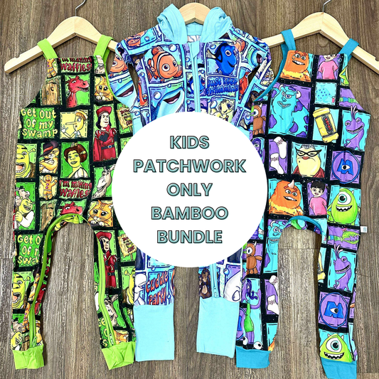 25 Piece Reseller Bamboo Bundles PATCHWORK Prints ONLY  - Children's Items