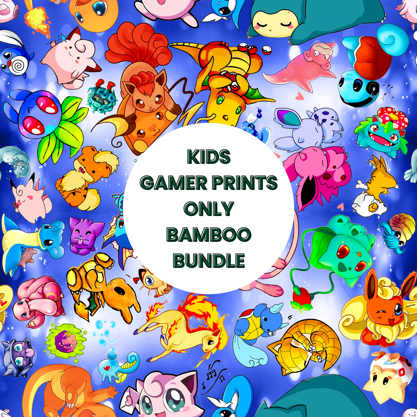 25 Piece Reseller Bamboo Bundles GAMER BUNDLE Prints ONLY  - Children's Items - Could include Minecraft, Mario etc.
