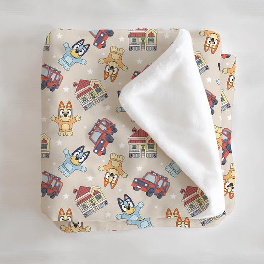 Blue Heelers Tiny People Minky Blanket