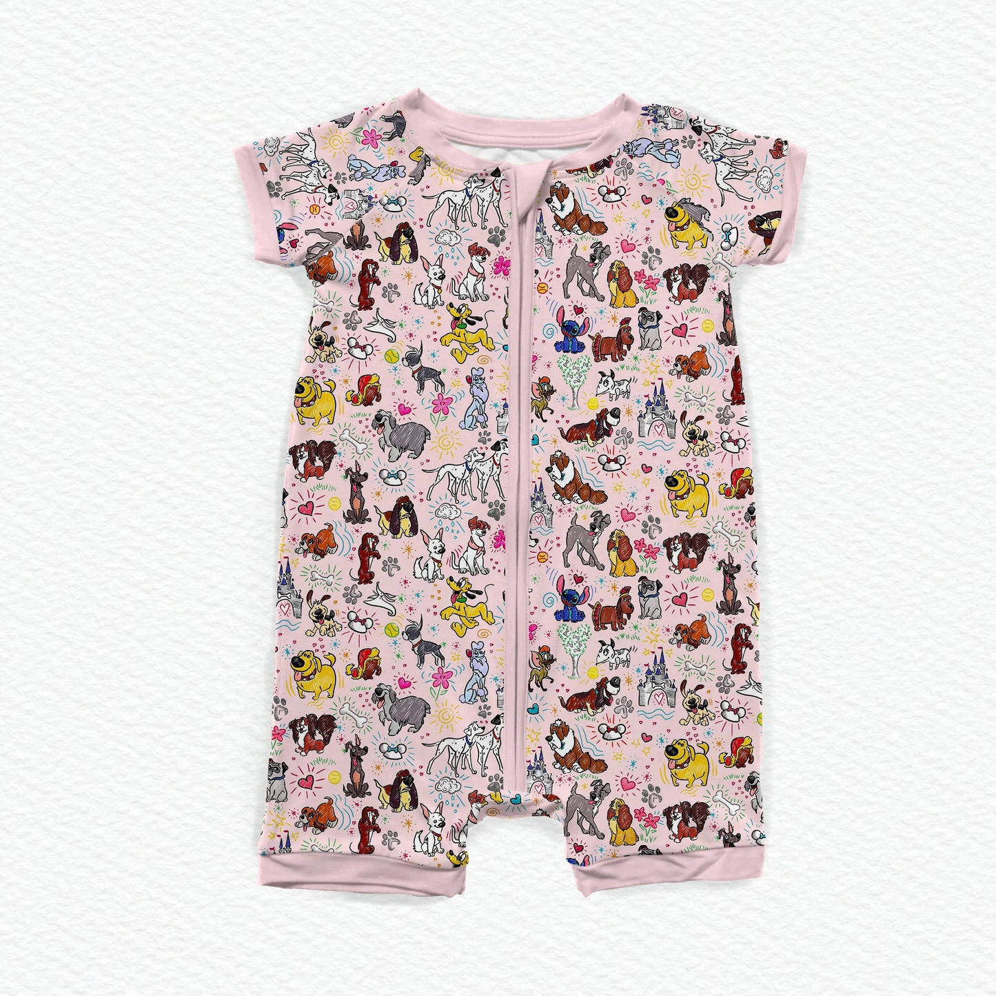 Pink Pups Bamboo Shortie