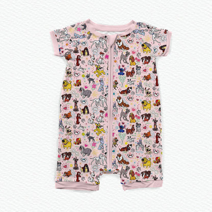 Pink Pups Bamboo Shortie