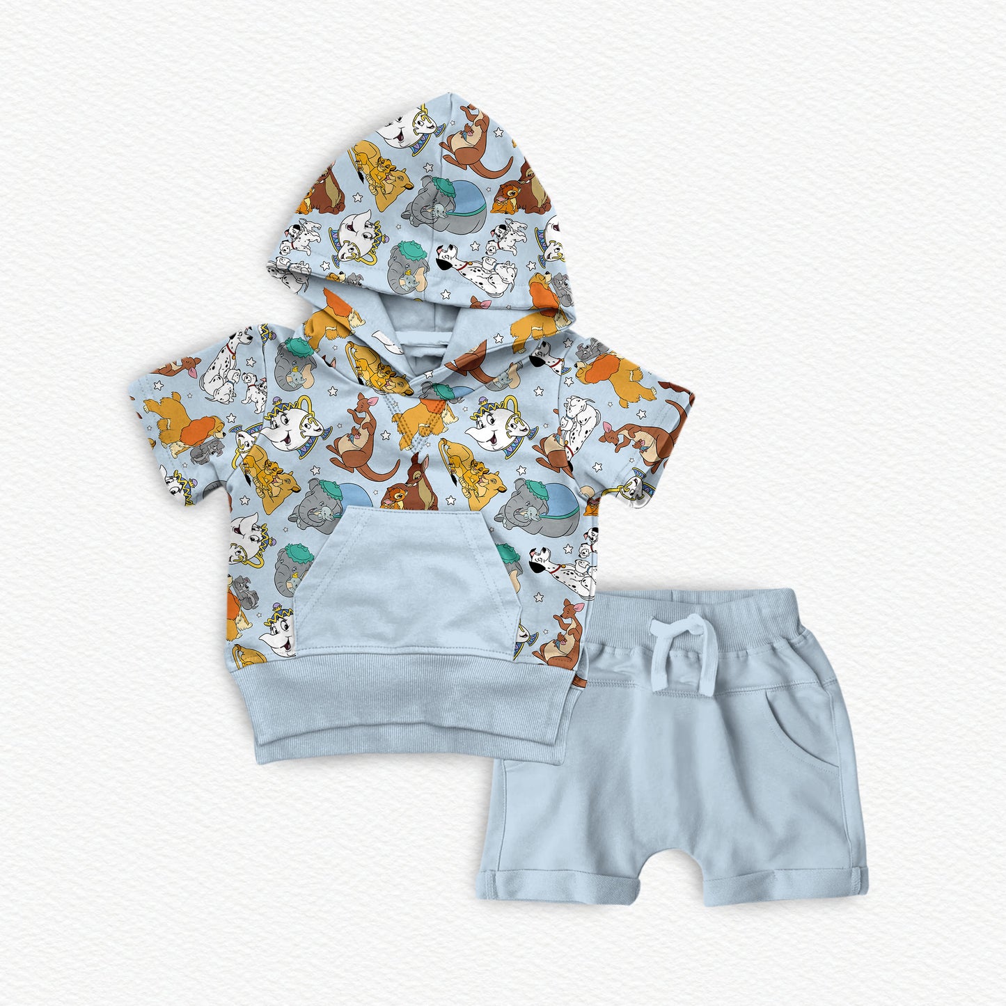 Mom Is My Hero Bamboo Hooded Tee & Jogger Shorts Set