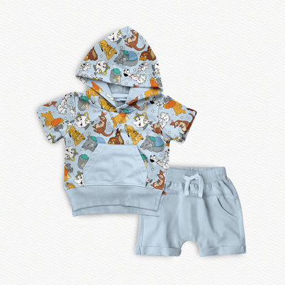 Mom Is My Hero Bamboo Hooded Tee & Jogger Shorts Set