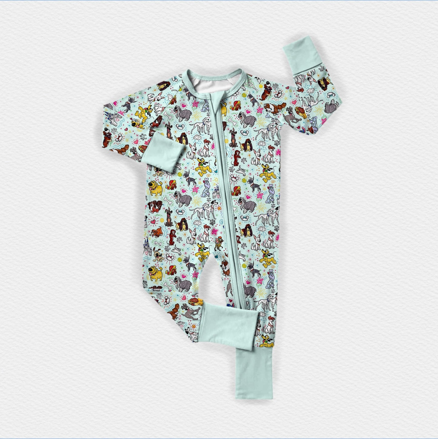 Blue Pups Bamboo Zippy Pajamas