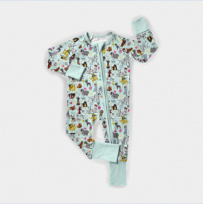 Blue Pups Bamboo Zippy Pajamas