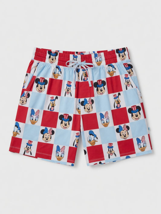 Checkered Disney 4th Bamboo Men's Pajama Shorts