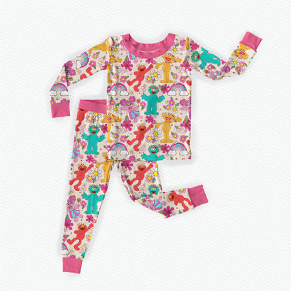 Sunny Florals Bamboo Long Sleeve Two Piece Pajama Set