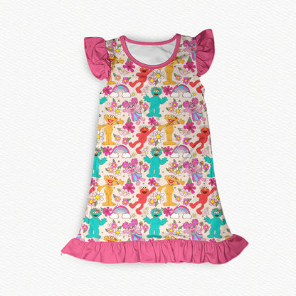 Sunny Florals Flutter Sleeve Bamboo Short Sleeve Nightgown