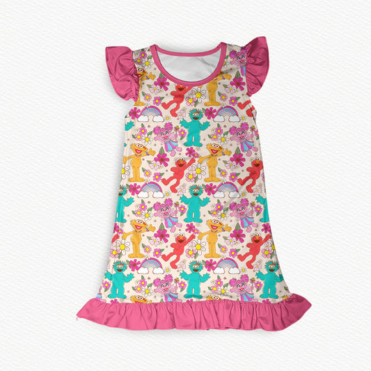 Sunny Florals Flutter Sleeve Bamboo Short Sleeve Nightgown