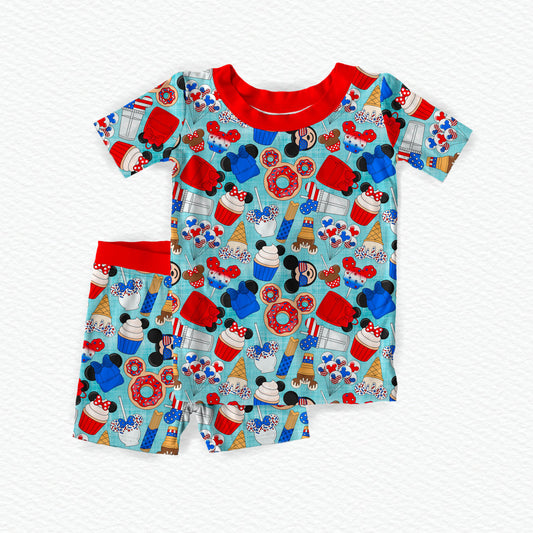 Liberty Bites Bamboo Short Sleeve & Shorts Two Piece Pajama Set