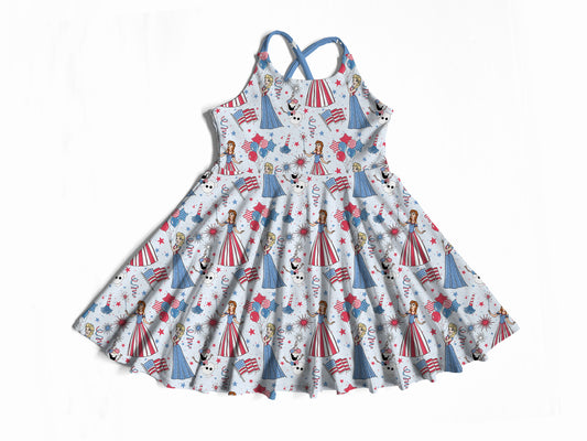 Happy Snowman Bamboo Brielle Dress