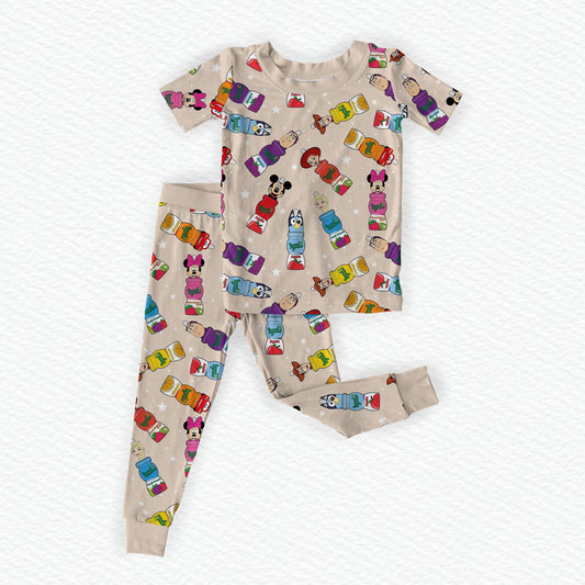 Sippy Sippy! Bamboo Short Sleeve and Pants Two Piece Pajama Set