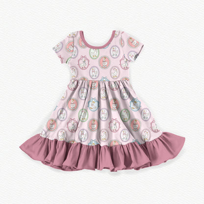 Puddles & Pearls Bamboo Short Sleeve Ruffle Dress