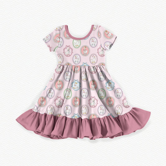 Puddles & Pearls Bamboo Short Sleeve Ruffle Dress